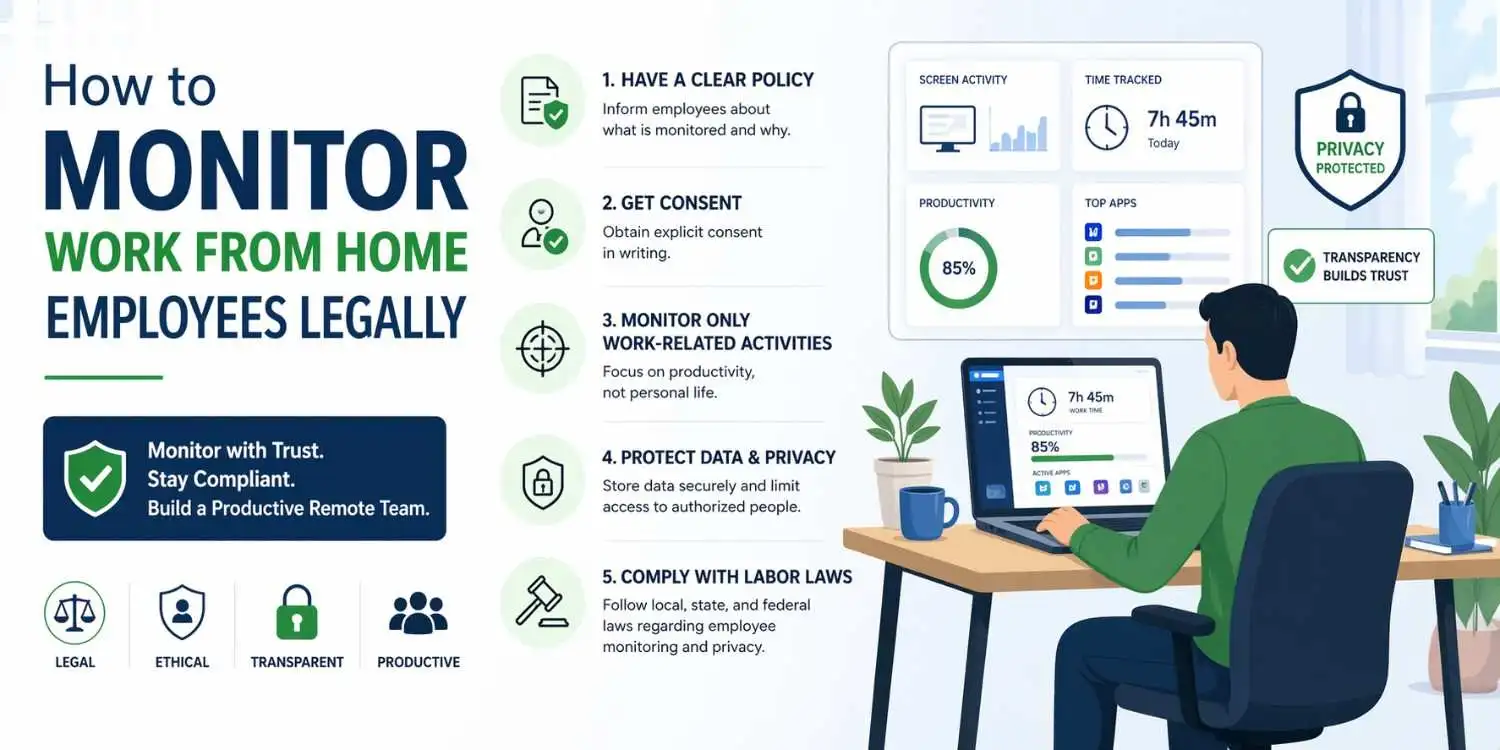How to Monitor Work From Home Employees Legally