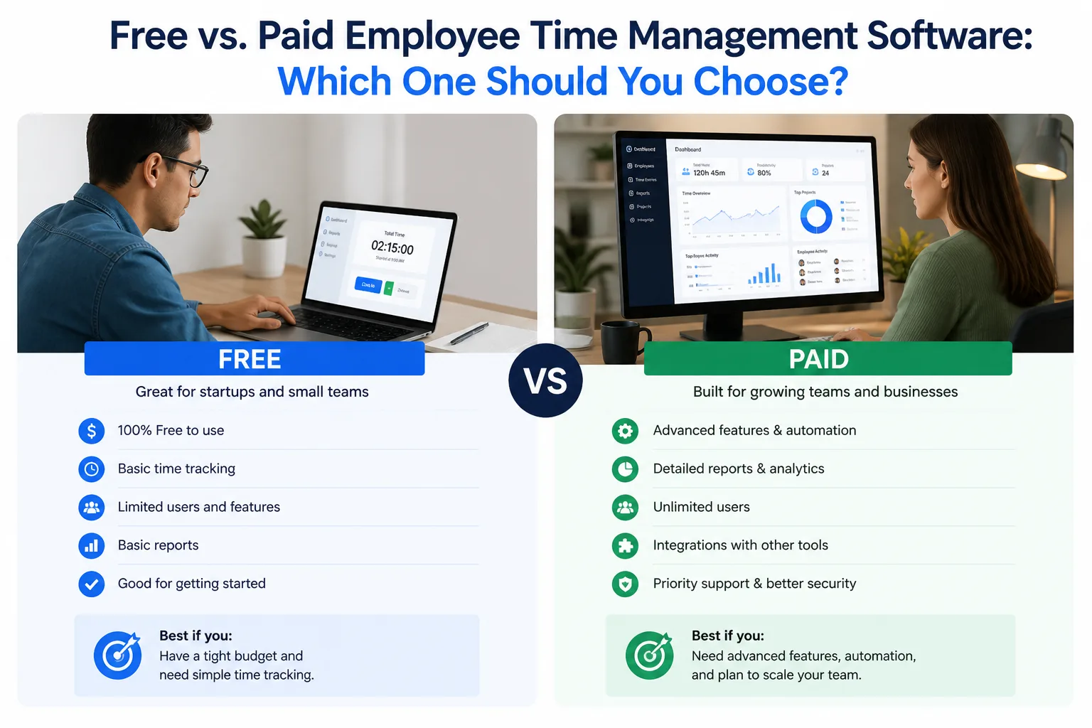 Free vs. Paid Employee Time Management Software: Which One Should You Choose?