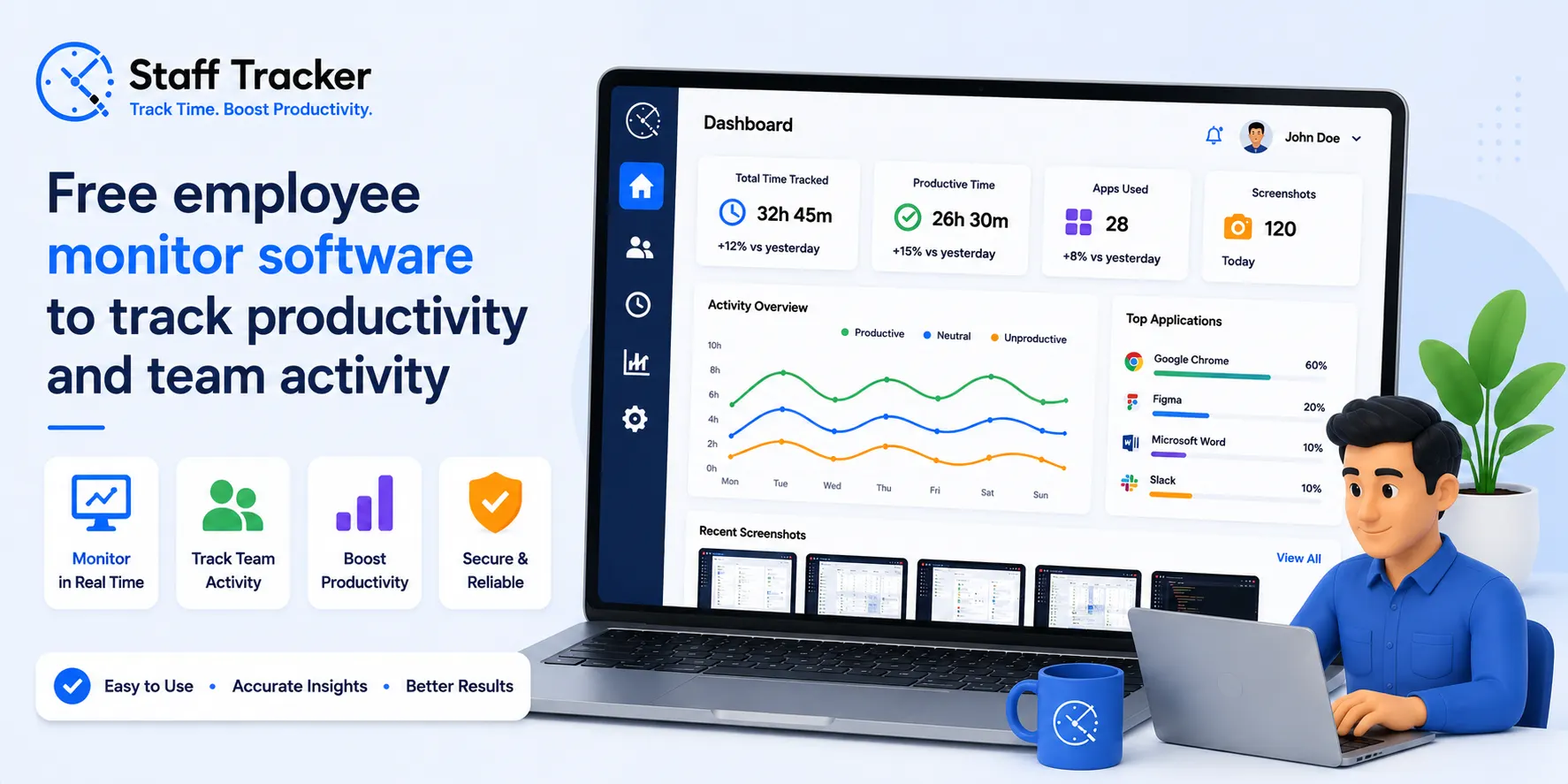 Free employee monitor software to track productivity and team activity