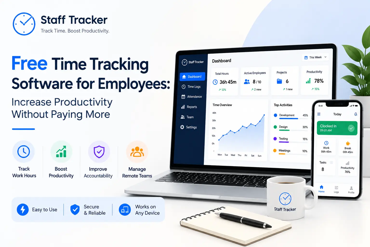 Free Time Tracking Software for Employees: Increase Productivity Without Paying More