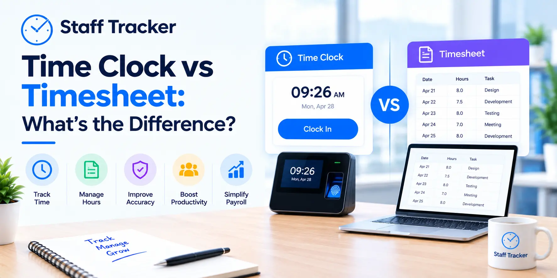 Time Clock vs Timesheet: What's the Difference?