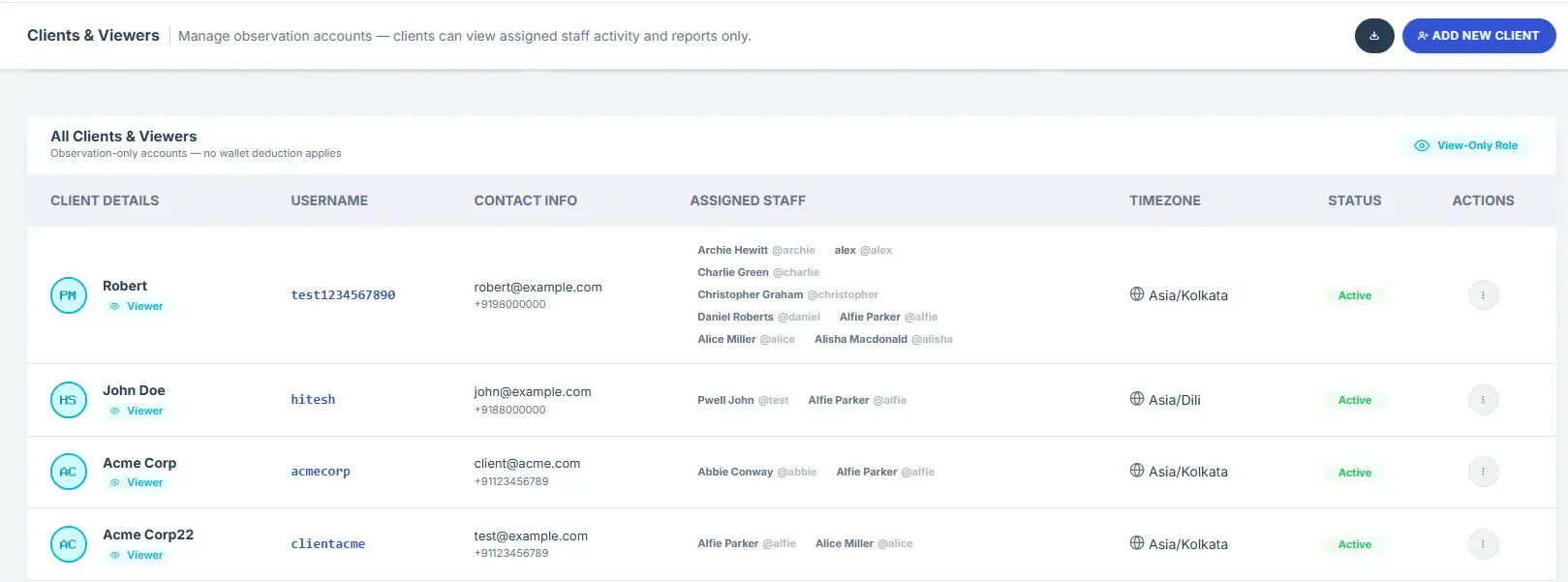 Client-Based Staff Assignment